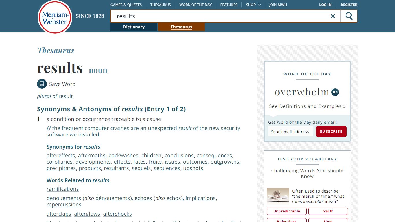 115 Synonyms & Antonyms of RESULTS - Merriam-Webster